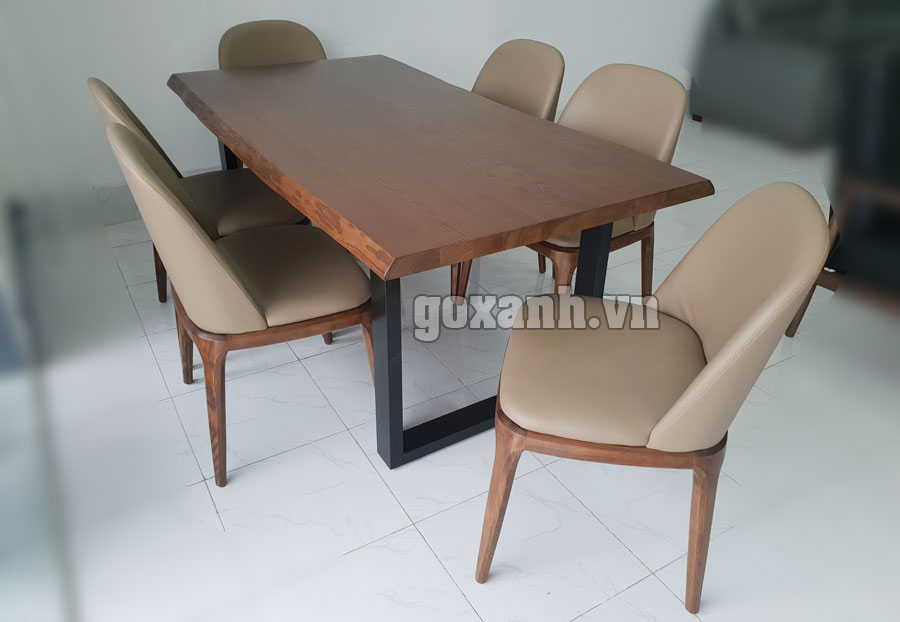 Bộ bàn ăn mặt gỗ giả cổ / Bàn ghế ăn gỗ sồi cao cấp