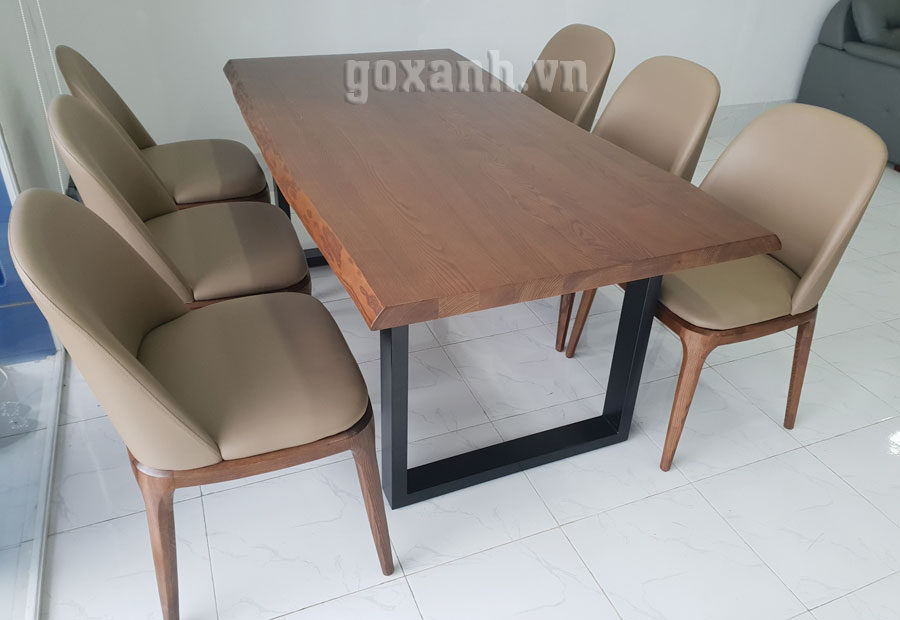 Bộ bàn ăn mặt gỗ giả cổ / Bàn ghế ăn gỗ sồi cao cấp