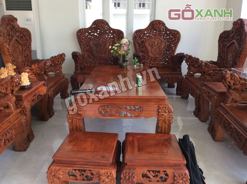 Bộ bàn ghế gỗ cẩm lai 11 món, bàn ghế gỗ cẩm lai cao cấp 2