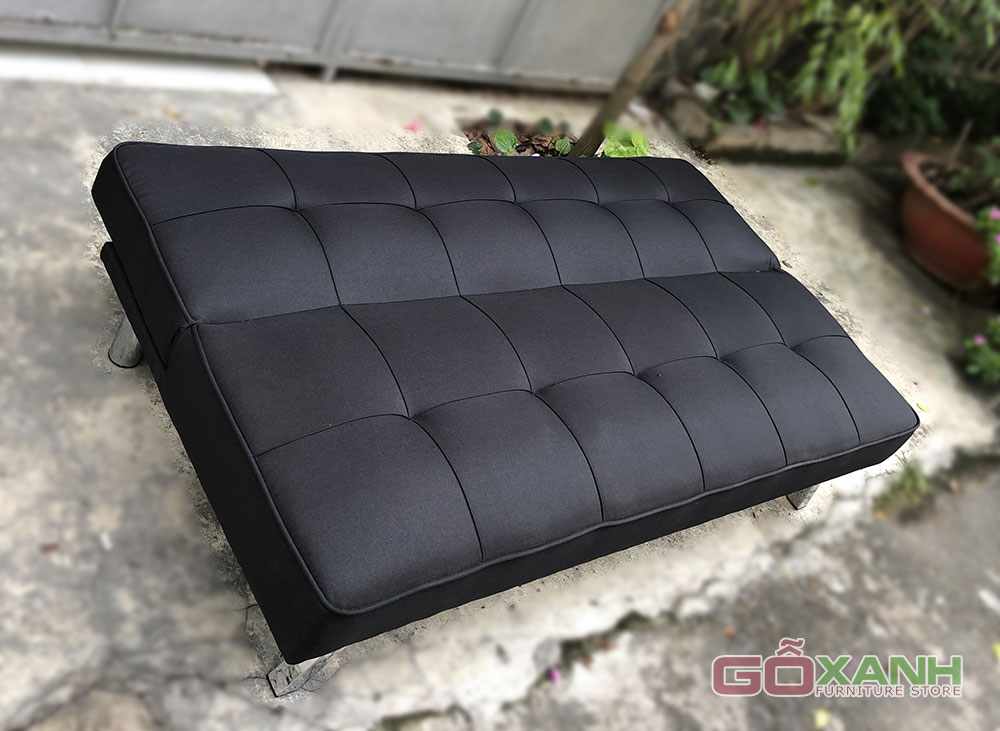 Bộ ghế sofa bed giá tốt màu đen chân inox - sofa giường khuyến mãi 2