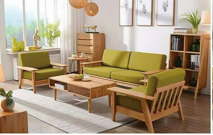 Bộ ghế sofa gỗ chung cư