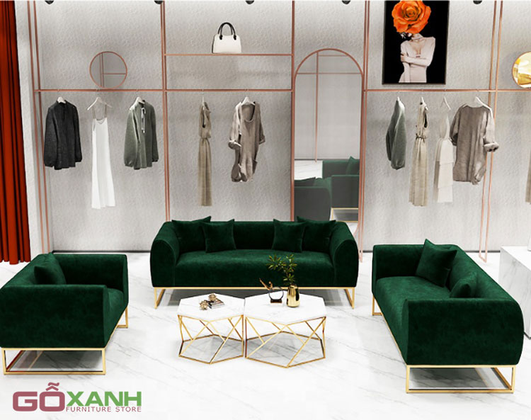 Bộ ghế sofa khung inox xi mạ PVD - Nội thất mạ vàng 1