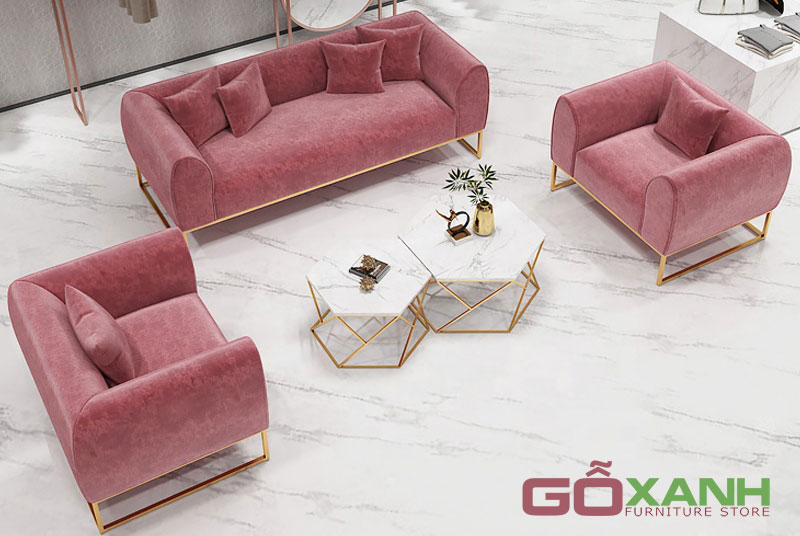 Bộ ghế sofa khung inox xi mạ PVD