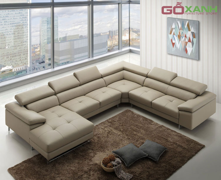 Bộ sofa chữ U sản xuất tận xưởng / bộ salon kích thước lớn cho phòng khách rộng