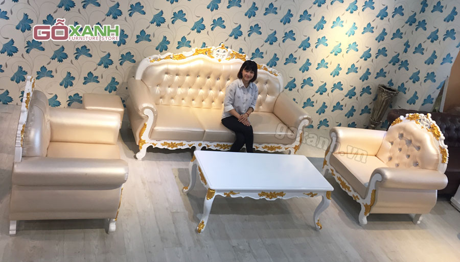 Bộ sofa tân cổ điển gỗ cao cấp