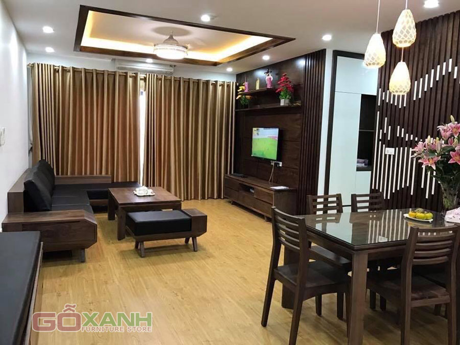 Bộ sofa gỗ walnut (óc chó) hiện đại cho nhà sang trọng hơn 1