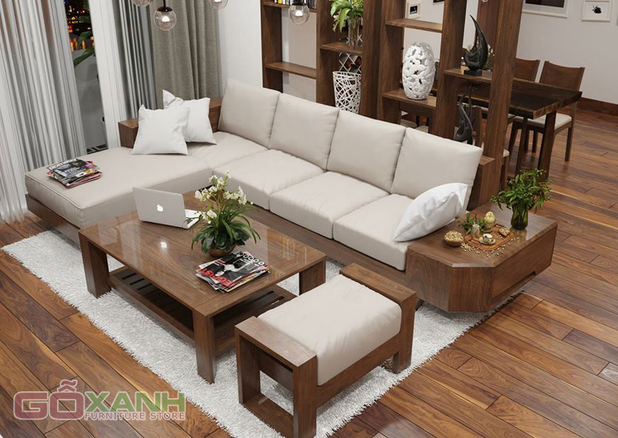 Bộ sofa gỗ walnut (óc chó) hiện đại cho nhà sang trọng hơn