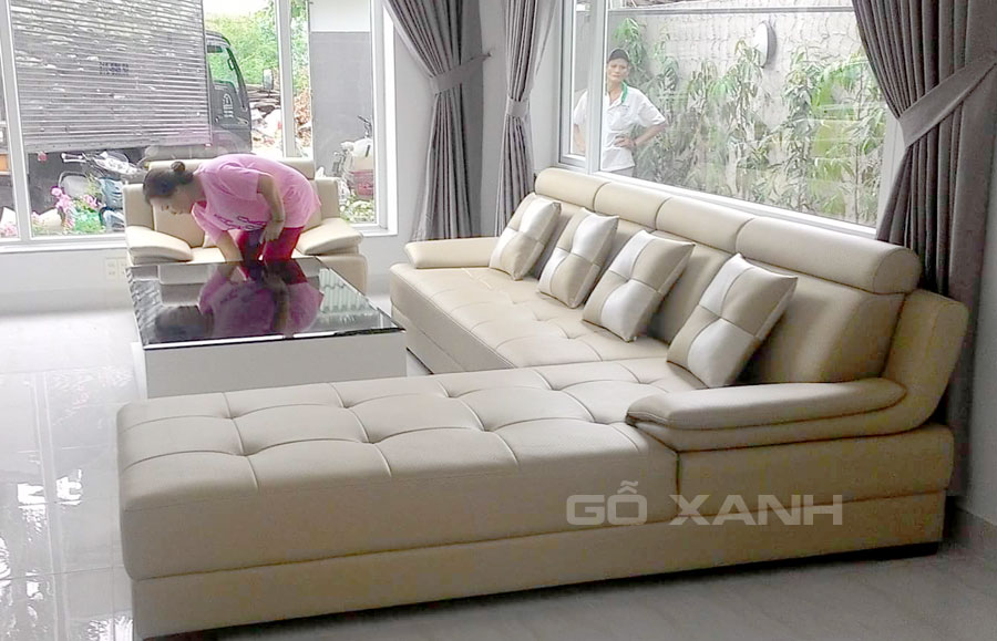 Bộ sofa góc kích thước lớn, sofa góc l và 1 ghế đơn 2