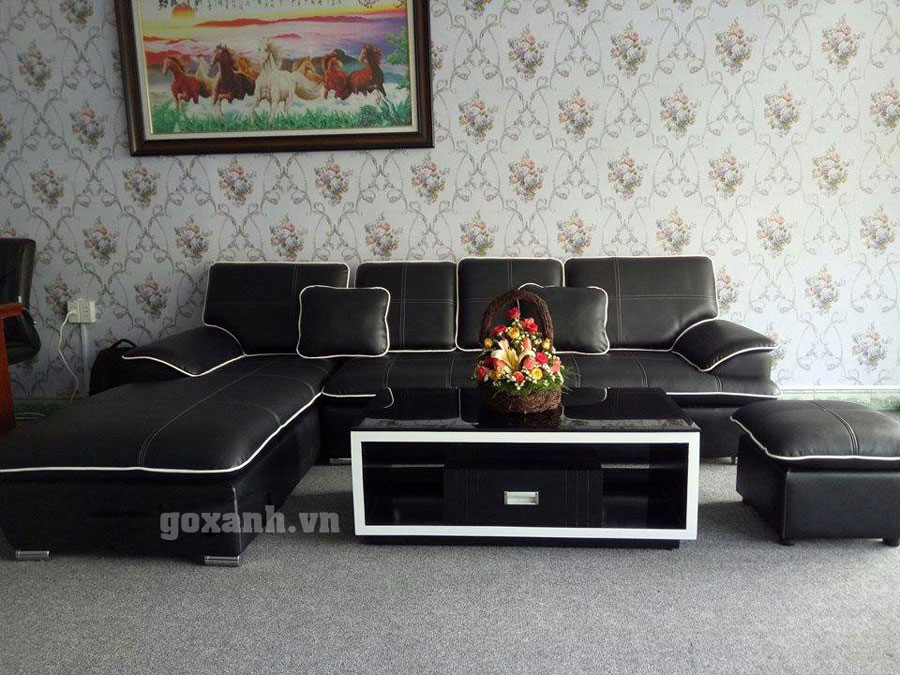Bộ ghế sofa màu đen mini phù hợp cho nhà hẹp