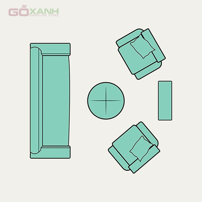 Cách sắp xếp ghế sofa phòng khách hợp lý, tiết kiệm diện tích 4