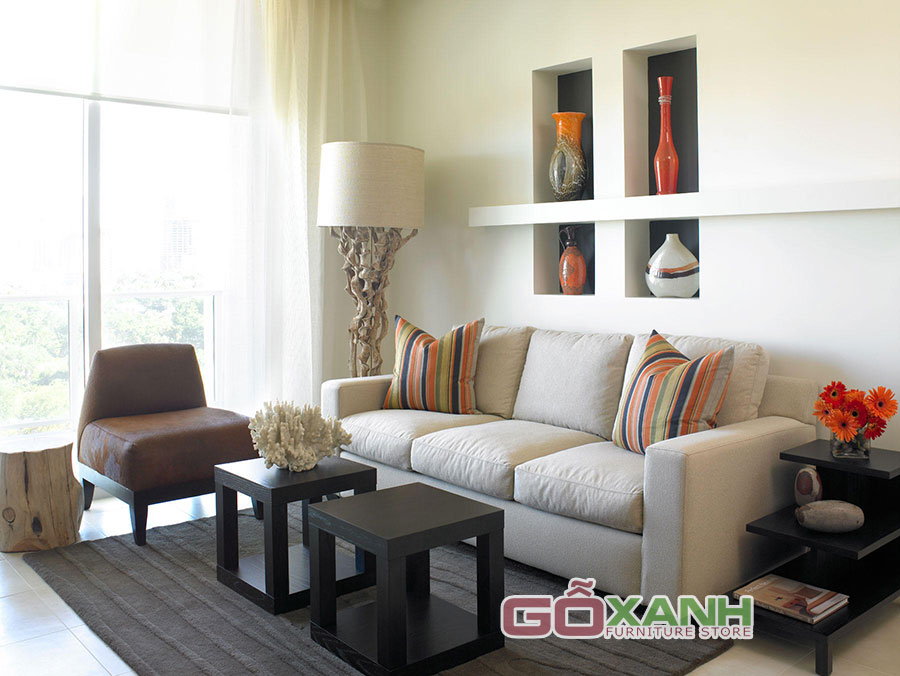 Chọn ghế sofa băng bọc vải cho phòng khách nhỏ 4