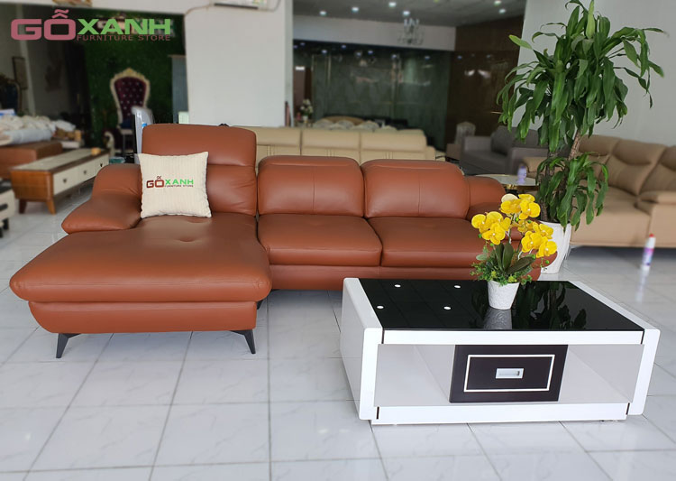 Ghế sofa bọc da bò phần ngồi