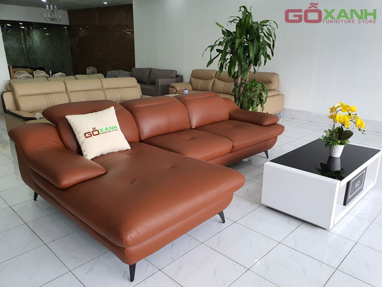 Hình ảnh thực tế ghế sofa nệm bọc bằng da bò