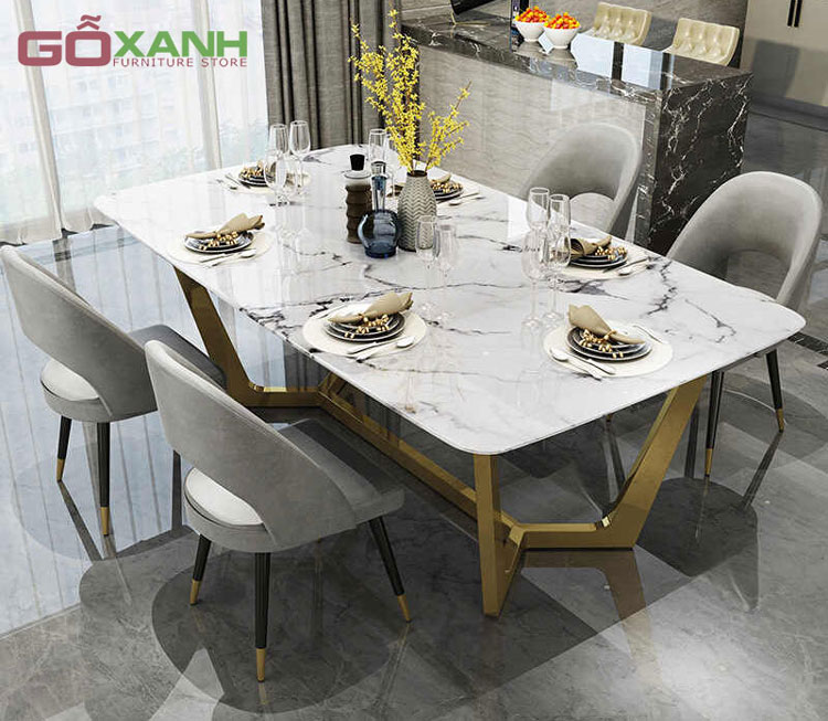 Địa chỉ bán bàn ăn Inox mạ vàng tại TpHCM - Nội thất Gỗ Xanh