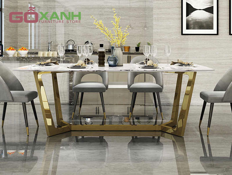 Địa chỉ bán bàn ăn Inox mạ vàng tại TpHCM - Nội thất Gỗ Xanh 6