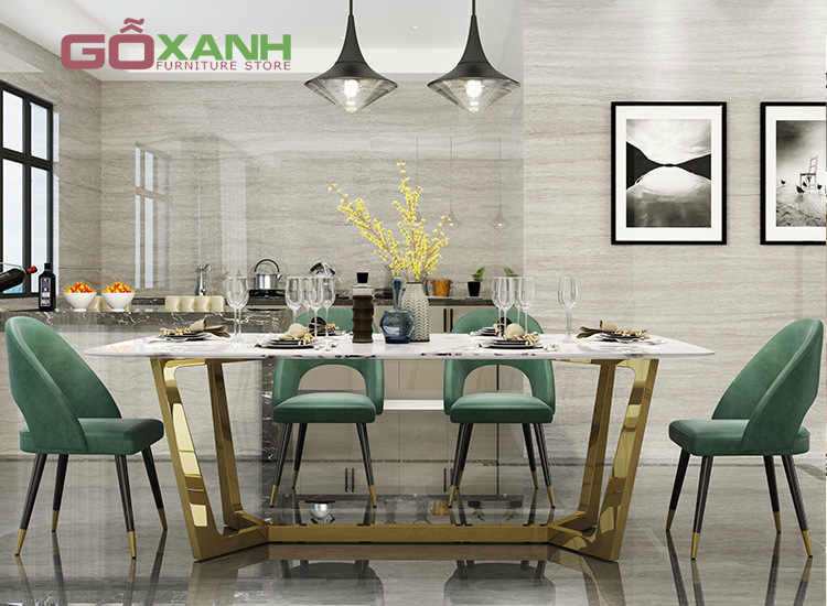 Địa chỉ bán bàn ăn Inox mạ vàng tại TpHCM - Nội thất Gỗ Xanh 7
