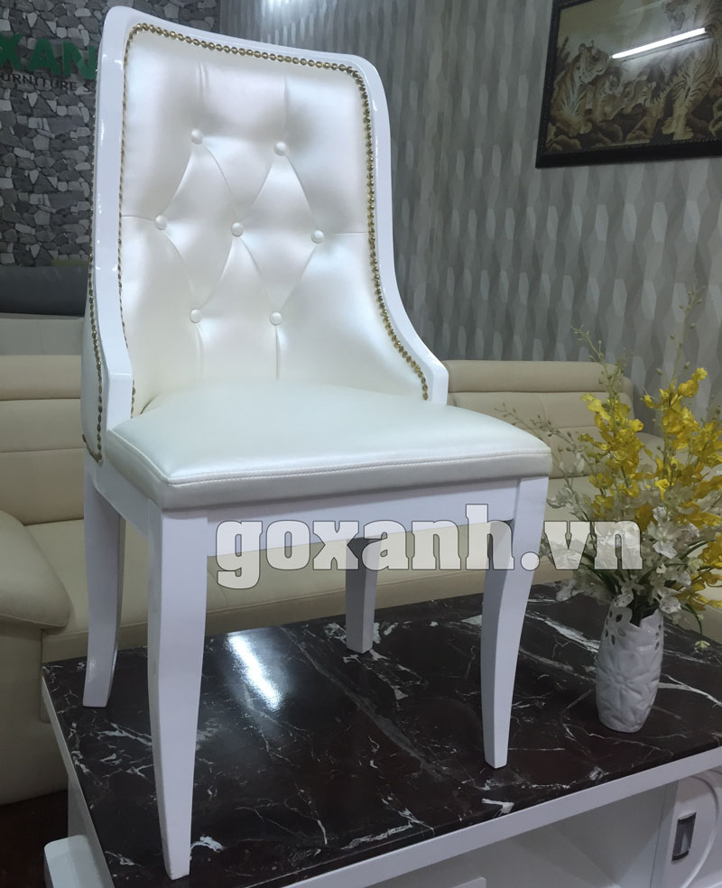 Ghế ăn tân cổ điển sơn 2K màu trắng tuyệt đẹp [Hình chụp thực tế] 2