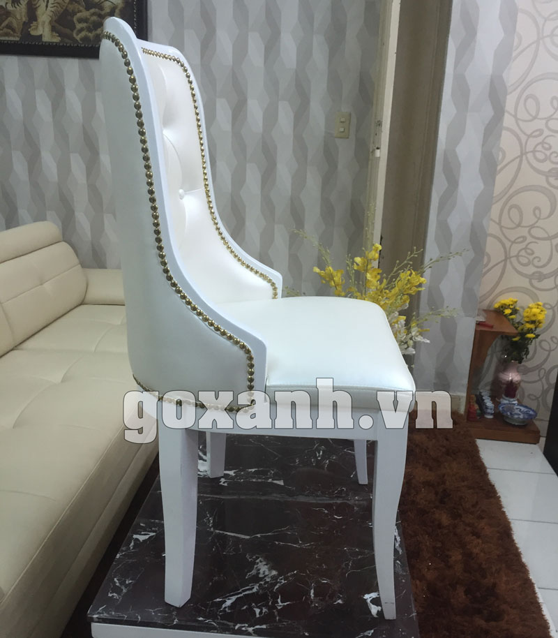 Ghế ăn tân cổ điển sơn 2K màu trắng tuyệt đẹp [Hình chụp thực tế] 2