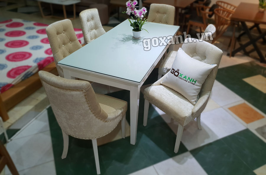 Ghế ăn tân cổ điển sang trọng, Bộ bàn ăn tân cổ điển 6 ghế đẹp 3