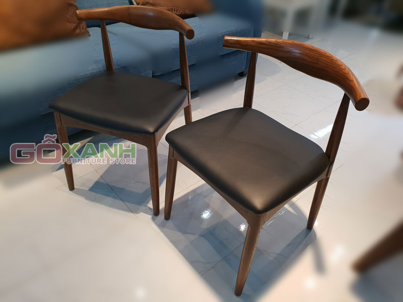 Ghế bull chair gố sồi, ghế bull sơn màu walnut giả cổ cực đẹp 1