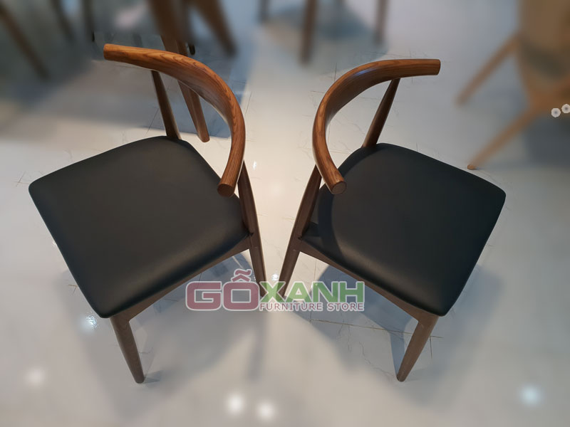 Ghế bull chair gố sồi, ghế bull sơn màu walnut giả cổ cực đẹp 3