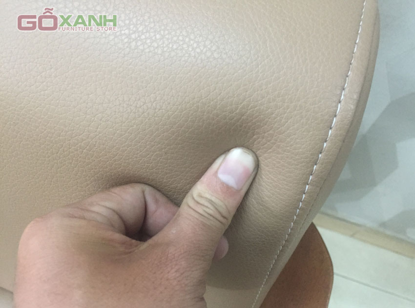 Ghế cafe gỗ bọc da Hàn Quốc, ghế cafe gỗ tràm bông vàng 3