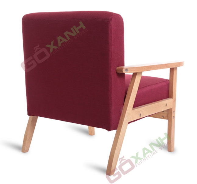 Ghế nệm khung gỗ, sofa cafe khung gỗ 2