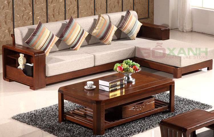 Ghế sofa sa lông gỗ phòng khách sang trọng cho chung cư
