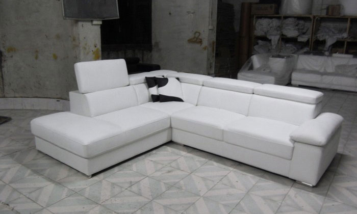 Ghế sa lông nệm phòng khách, đầu bật, chân inox 2