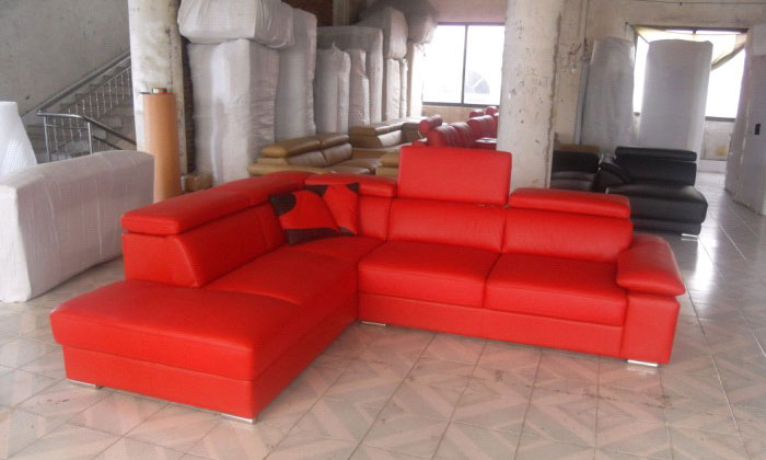 Ghế sa lông nệm phòng khách, đầu bật, chân inox 4