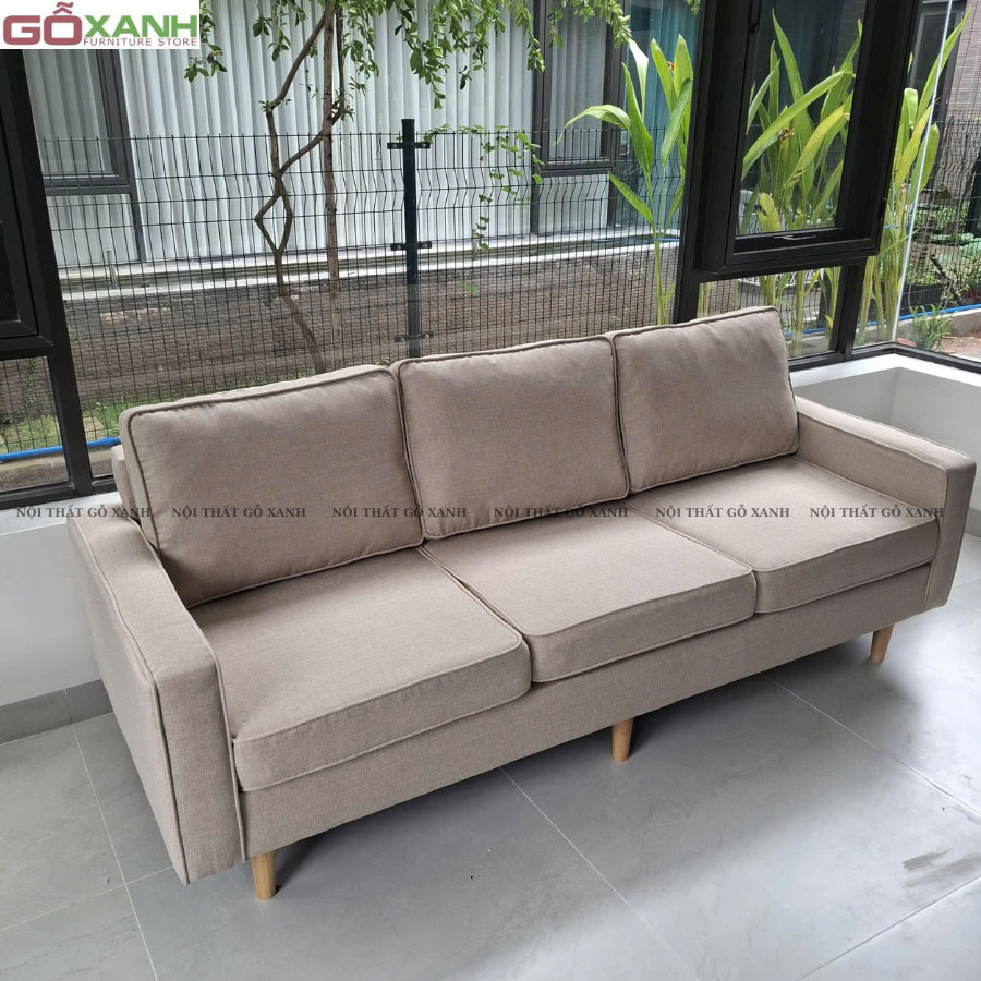 ghế sofa băng 3 chỗ ngồi tay vuông