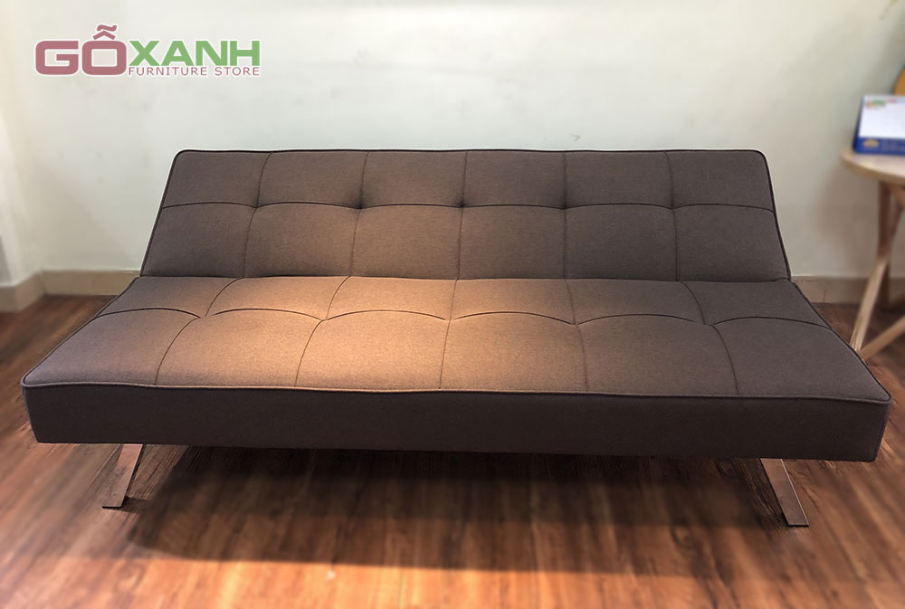 Ghế sofa bed màu nâu chân inox - Hàng xuất khẩu - Free ship 2