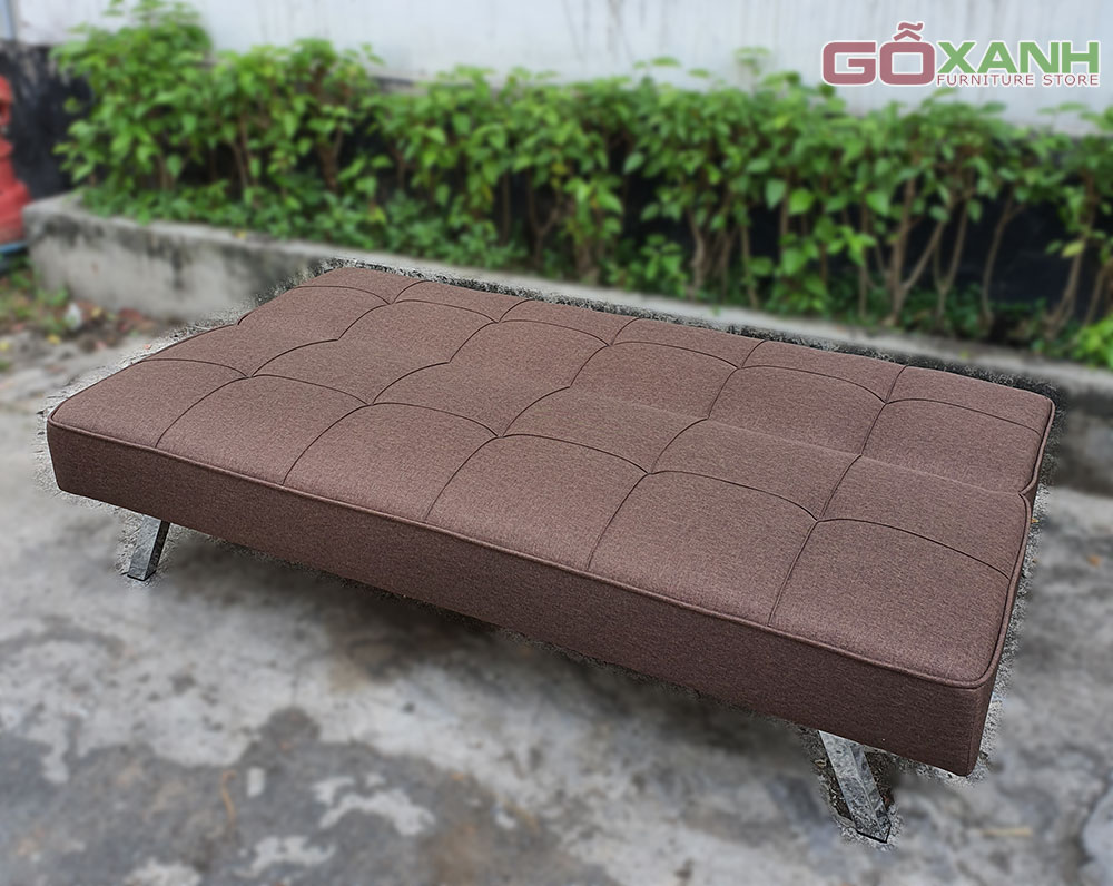 Ghế sofa bed màu nâu chân inox - Hàng xuất khẩu - Free ship 3