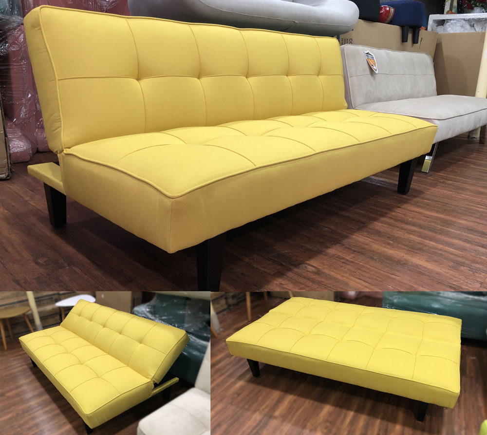 Ghế sofa bed / sofa giường màu vàng xinh tươi / Salon bed đa năng