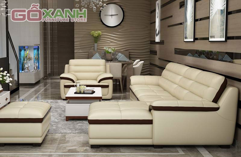 Ghế sofa bọc da phối màu dễ thương, Sofa hàn quốc 3