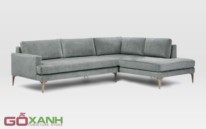 Ghế sofa bọc vải bố cao cấp, ghế sofa vải giá rẻ màu xám