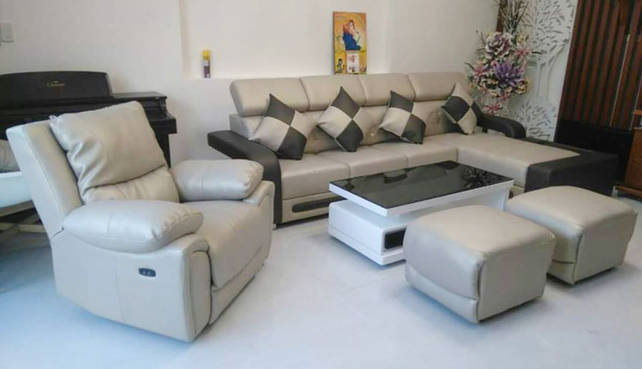 Ghế sofa da thật siêu đẹp, da thật nhập Ý chính gốc
