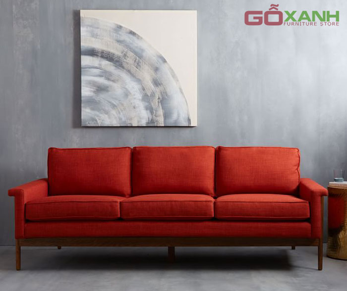 Băng ghế sofa gỗ nệm bọc vải
