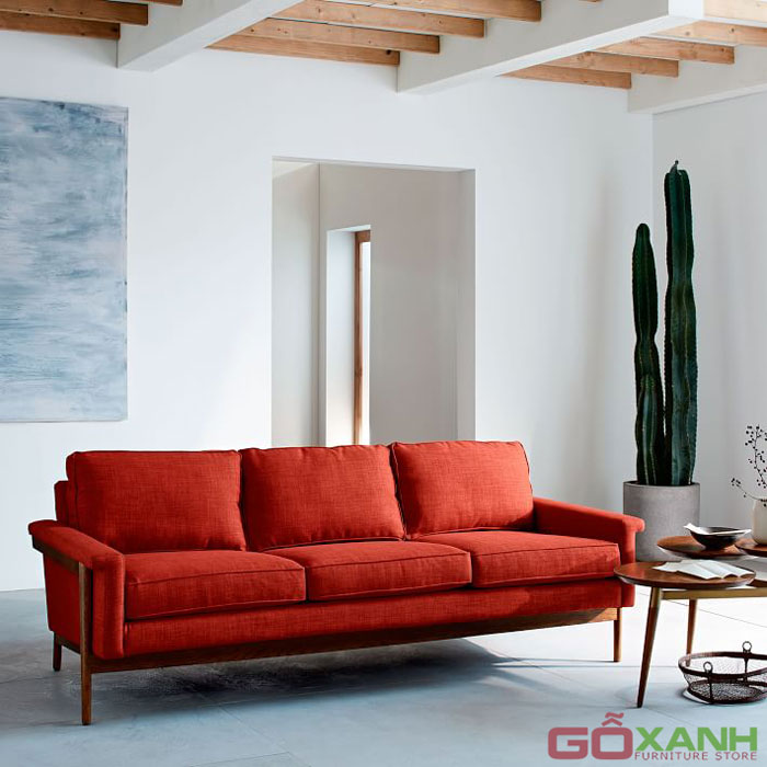 Băng ghế sofa gỗ bọc vải đẹp