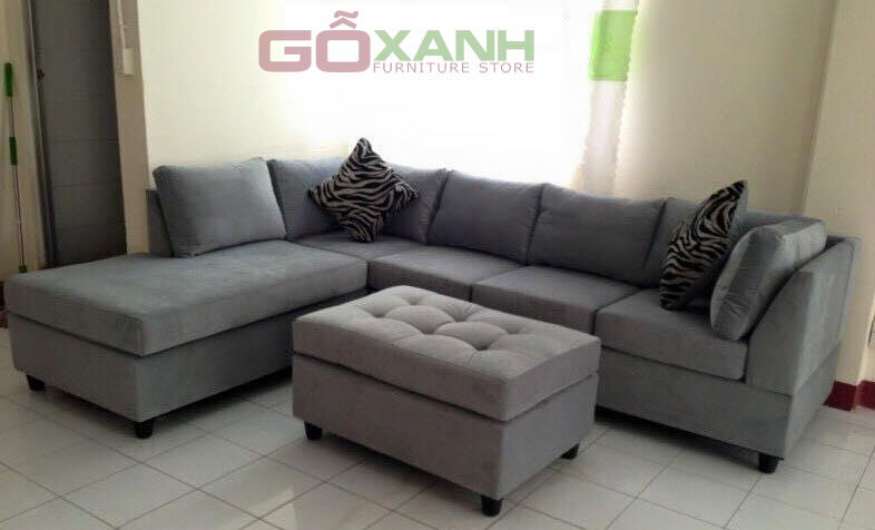 Ghế sofa êm mềm bọc vải nỉ, mút mềm đàn hồi cao