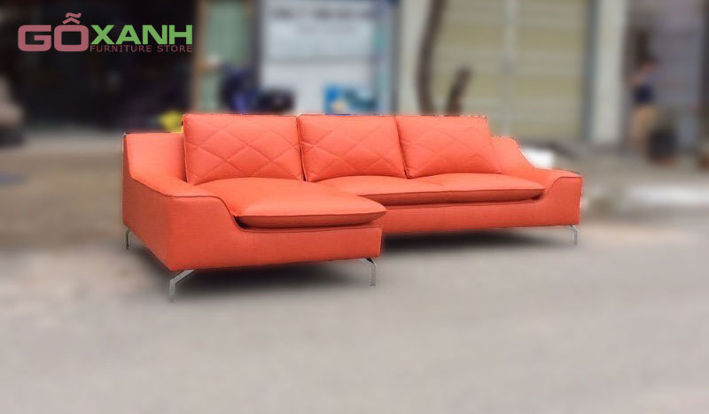 Ghế sofa hình chữ L màu cam