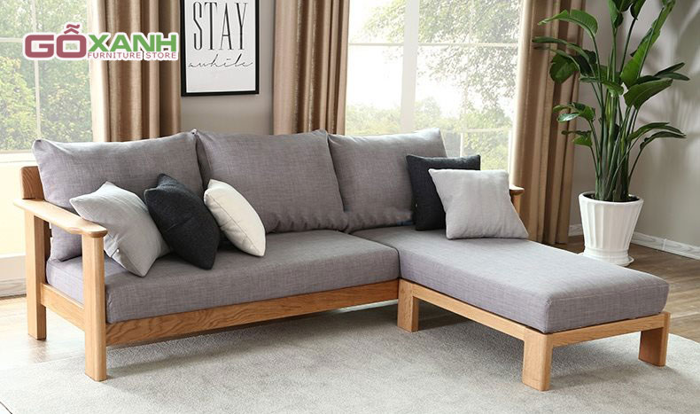 Ghế sofa gỗ bọc đệm hiện đại - sofa gỗ hiện đại tphcm