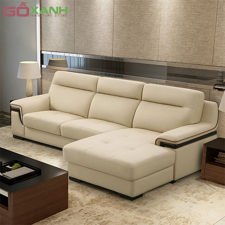 Sofa góc đẹp, ghế sofa góc L đẹp hoàn mỹ màu kem