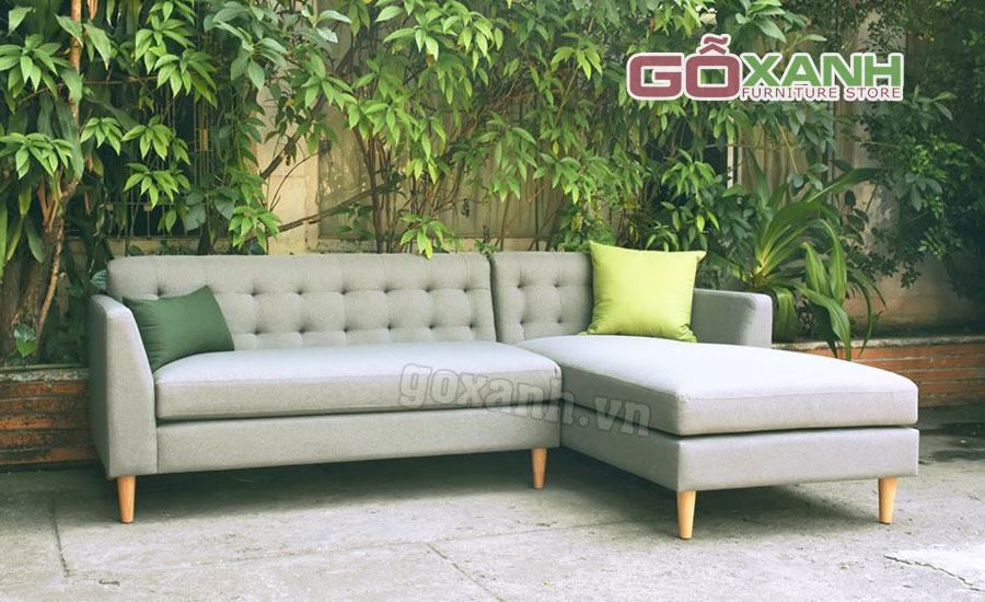 Ghế sofa góc L bọc vải bố, ghế vải đẹp