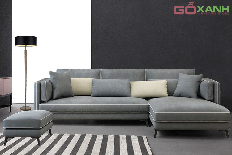 Ghế sofa góc vải nỉ nhập khẩu mẫu đang bán chạy tại Gỗ Xanh