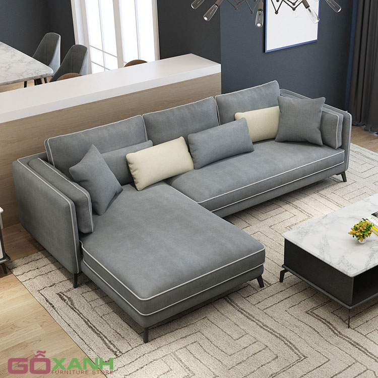 Ghế sofa góc vải nỉ nhập khẩu mẫu đang bán chạy tại Gỗ Xanh 1