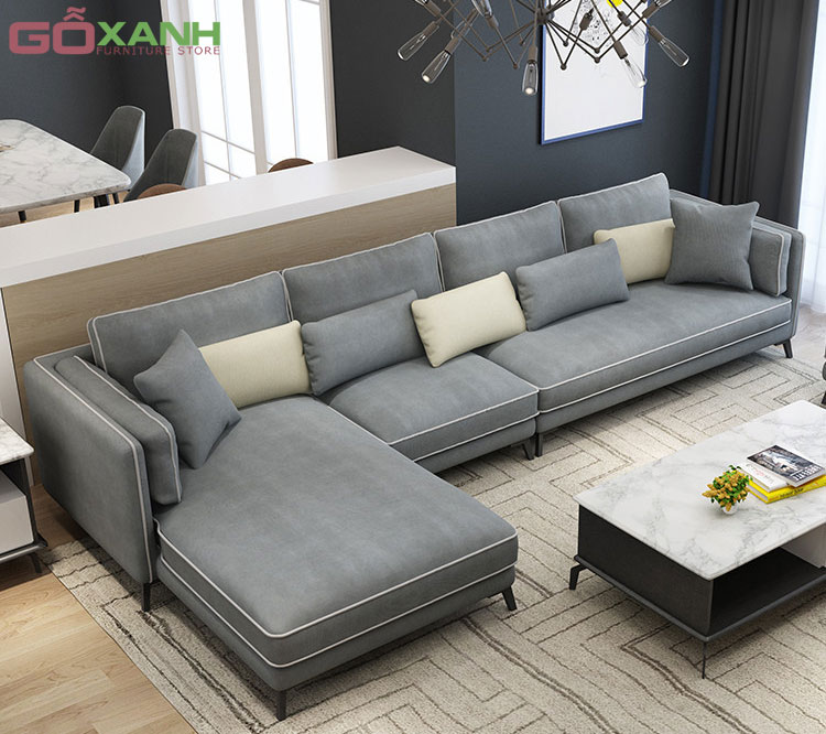 Ghế sofa góc vải nỉ nhập khẩu mẫu đang bán chạy tại Gỗ Xanh 2