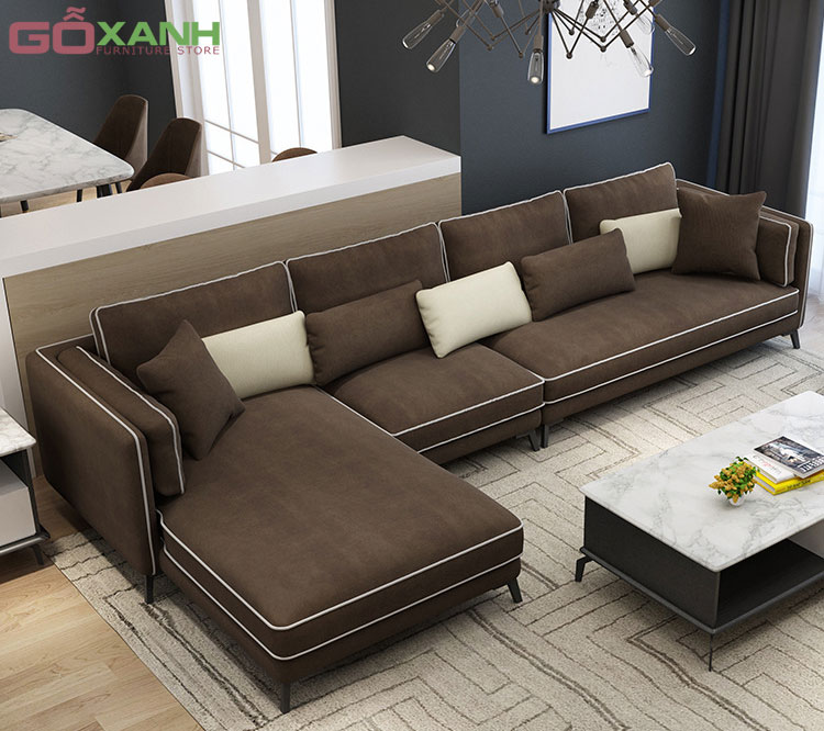 Ghế sofa góc vải nỉ nhập khẩu mẫu đang bán chạy tại Gỗ Xanh 3