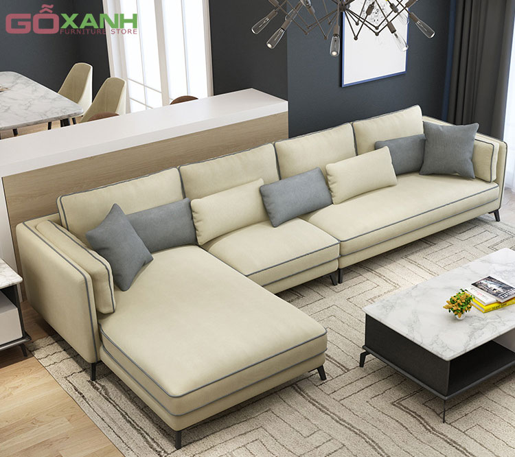 Ghế sofa góc vải nỉ nhập khẩu mẫu đang bán chạy tại Gỗ Xanh 3
