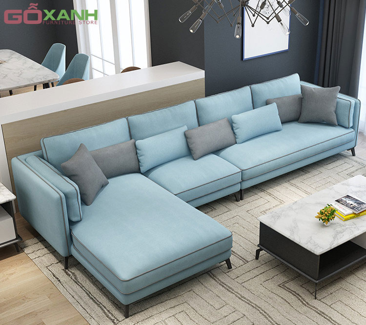 Ghế sofa góc vải nỉ nhập khẩu mẫu đang bán chạy tại Gỗ Xanh 3